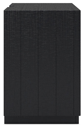 Lit à panneaux Londer King avec commode miroir et table de chevet