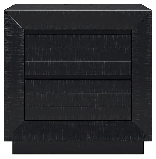 Lit king size Londer California avec commode miroir et table de chevet