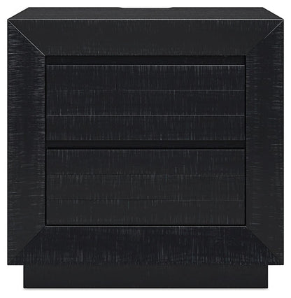 Lit king size Londer California avec commode miroir et table de chevet