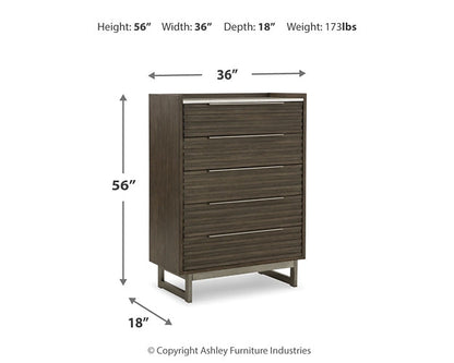 Lit queen-size Arkenton avec commode et coffre à miroir