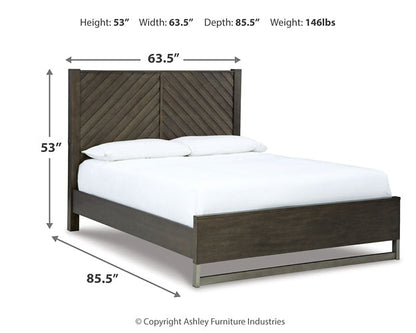 Lit queen-size Arkenton avec commode miroir