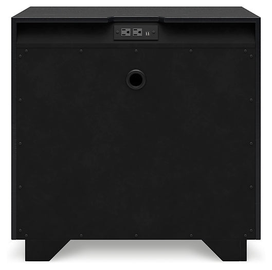 Lit queen-size à panneaux Londer avec commode miroir et table de chevet