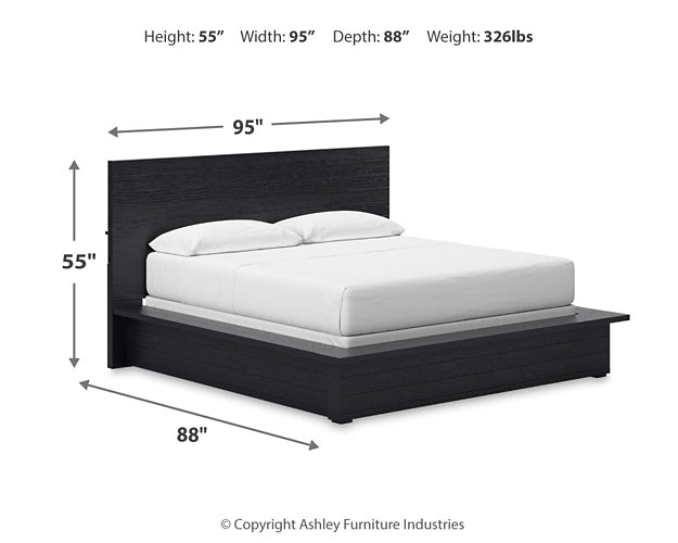 Lit king size Londer California avec commode miroir