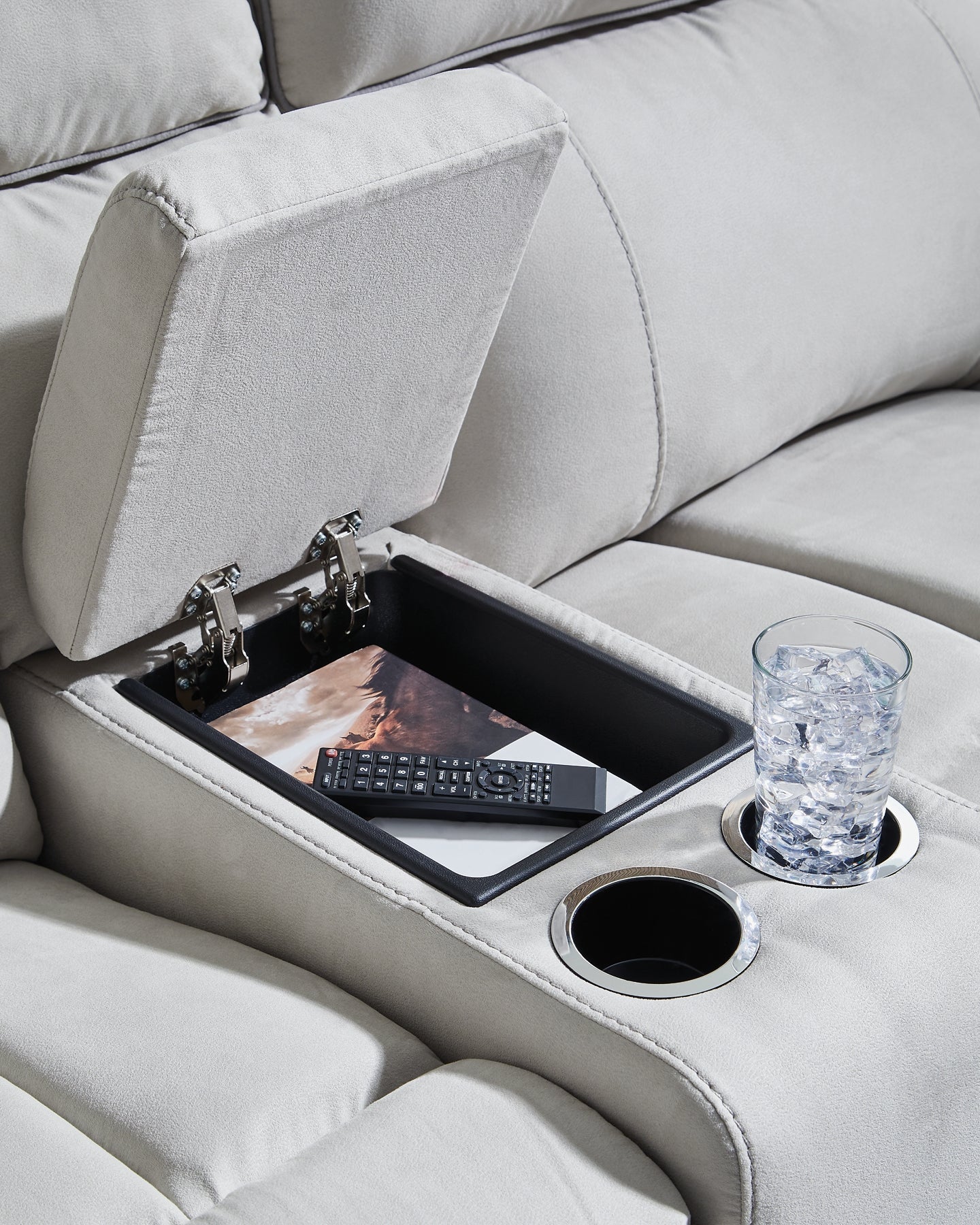 Canapé sectionnel inclinable 6 pièces Social Pointe avec console de rangement