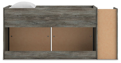 Lit mezzanine simple Frandern avec bibliothèque de rangement